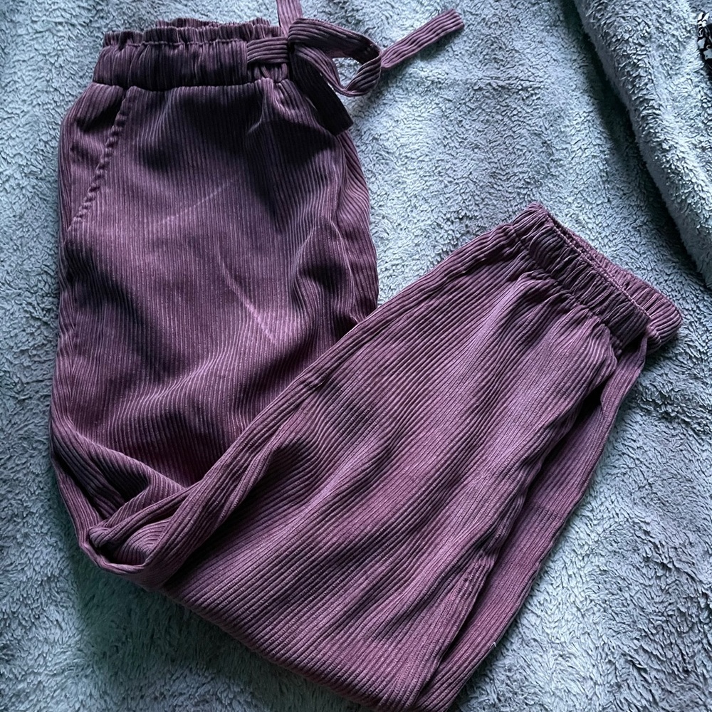Pink corduroy pants!